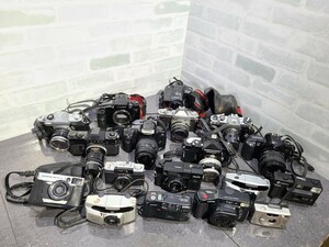【ジャンク品】管1B175 フィルムカメラ Canon/ OLYMPUS/ KonicaMINOLTA/ Nikon/ PENTAX/RICOH/YASHICA/SAMSUNG まとめて18台　動作未確認