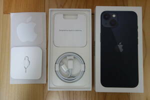 未使用、純正品　iPhone 13(アイフォン 13)　付属品(充電ケーブル、SIMピン、ステッカー)付き　空箱、空ケース　※本体は付いていません