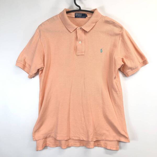 ナイガイ製 ラルフローレン Ralph Lauren 半袖ポロシャツ サーモンピンク Lサイズ M010-0001