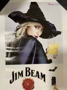 * постер роллер [ Suntory Jim beam highball ] Halloween / размер ( примерно ) длина 50cm ширина 25cm /.. реклама звезда ③