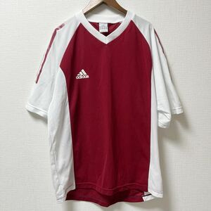 adidas アディダス 半袖Tシャツ プラクティスシャツ XOサイズ バーガンディ ポリエステル