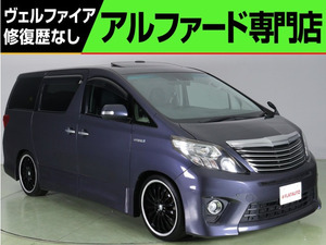 【諸費用コミ】:平成24年 アルファードハイブリッド 2.4 SR Cパッケージ 4WD 黒本革サンル-フ