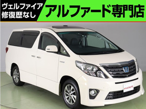 【諸費用コミ】:平成24年 アルファードハイブリッド 2.4 SR Cパッケージ 4WD 黒本革 衝突軽減