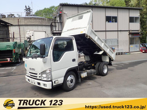 【Vehicle inspectionincluded 4ナンバー】H21995 IsuzuElf 3tonne Dump truck 全低床(フルフラットロー) Shinmeiwa 強化三方開 中古truck