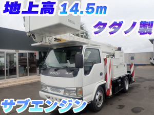 【諸費用コミ】:中古truck 2004 Isuzu Elf elevated作work vehicle Tadano製AT146TE同年電工仕様サブengine式自主Authorised inspection査済み