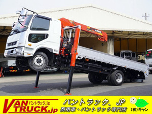 令和1993 MitsubishiFuso Fighter Crane 増tonne Wide ベッド 4-stageセルフ 7.3t積 ハイジャッキ アユミ板掛け アルミ平