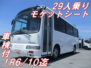 【諸費用コミ】:【朝日株式会社】H19中型PB-日野 リエッセバス車検付R6/10迄29人乗モケットシート自動折り戸5速MT