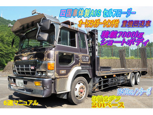 【諸費用コミ】:昭和1988 3軸2differential スーパーDolphin 四国Vehicle Self loader ウInch 重機回送vehicle 自動歩み 積載7t