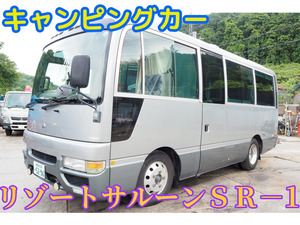 [ various cost komi]: Heisei era 16 year rare gasoline car Civilian bus navy blue camper resort saloon SR-1 solar panel 