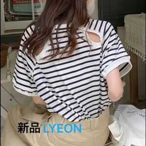 新品　レディース ボーダー Tシャツ 半袖　LYEON リヨン　タグ付き　アンティローザ　夏服