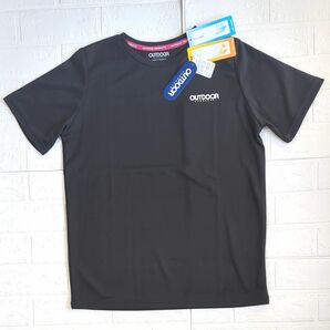 【新品】タグつき　OUTDOOR　アウトドア　メッシュ半袖Tシャツ　サイズL　ブラック　スポーツウェア　吸汗速乾　UVカット