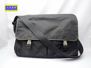 PRADA プラダ メッセンジャー ショルダーバッグ ブラック ナイロン テスート 中古C 【送料無料】 A-8492