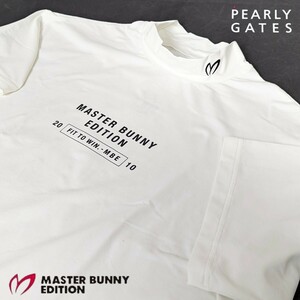 ★新品正規品 PEARLYGATES/マスターバニー リサイクルナイロンベア天竺 半袖ハイネックカットソー 5(L)　ゆったりサイズ