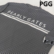 ★新品正規品 PEARLYGATES/PGG MFY超軽量天竺 半袖 モックネック カットソー ＜ボーダー柄＞ size5(L)_画像1