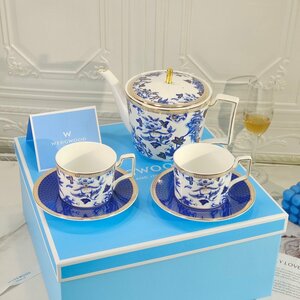 ウェッジウッド wedgwood 　芙蓉　花柄　ティーポット　ティーカップ　ソーサー　2客セット　洋食器 インテリア コーヒーカップ