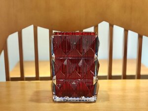 バカラ Baccarat louxor クリスタルガラス 花瓶 ルクソール レッド　箱付き