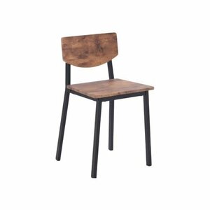 【2脚セット】ダイニングチェア 椅子 食卓椅子 ダイニング チェアー シンプル モダン Brown + Wood + Stainless Steel