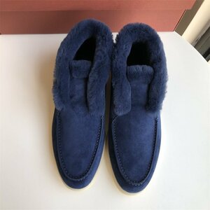 Loro Piana　ロロピアーナ　靴　レディース　ブーツ　ハイカット　ボア　防寒　レザー　スエード　35-40　サイズ選択可能　3272