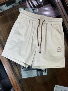 送料無料　ブルネロクチネリ　BRUNELLO CUCINELLI メンズ　短パン　ショートパンツ　ゴムウエスト　ロゴ　M-XXXL　サイズ選択可能　4530