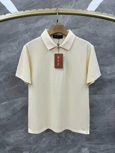 送料無料　loro piana　ロロピアーナ　メンズ　ポロシャツ　POLO　Tシャツ　半袖　ロゴ　文字　丸首　ビジネス　M-XXL サイズ選択可能 4486