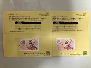 東京ディズニーリゾート 株主優待パスポートチケット2枚（有効期限 : 2024年6月30日) 