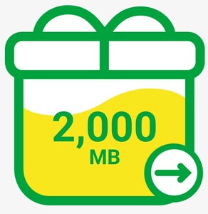 コード通知 mineo パケットギフト 2000MB マイネオ パケットギフトコード