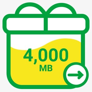 コード通知 mineo パケットギフト 4000MB マイネオ パケットギフトコード