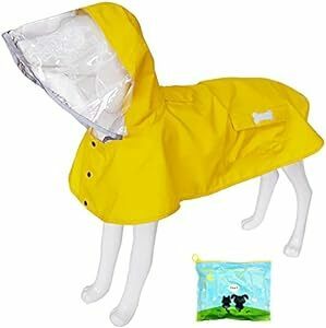 犬用レインコート 犬ドッグカッパ ポンチョ 梅雨対策 透明帽子付き 着脱簡単 防水 防雪 防風 通気 軽量 散歩用 小型犬 中型犬