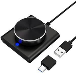 COOIDEA USB ボリュームコントローラー PCスピーカーコントロールスイッチボリュームコントロールノブ、ワンボタンミュート