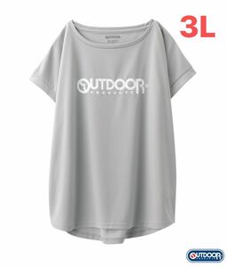 新品☆ アウトドア OUTDOOR レディース メッシュ素材 フレンチスリーブス グレー Tシャツ（3Lサイズ）