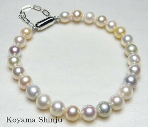  new goods * Oyama pearl *1 jpy ~ new work! beautiful color multicolor!...book@ pearl pearl bracele 