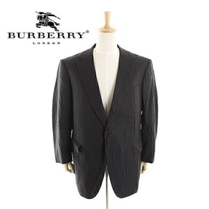 A4237/美品 秋冬 総裏 BURBERRY LONDON バーバリーロンドン ウール 無地 テーラード シングル2Bジャケット175 F4黒/日本製 メンズ スーツ用