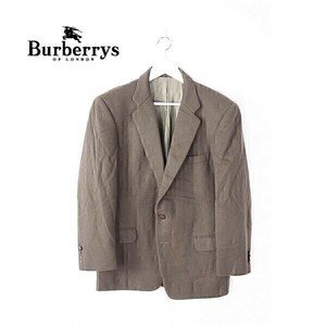 A4112/訳有り 秋冬 総裏 BURBERRY バーバリー ホースボタン ウール カシミヤ混 テーラード シングル2Bジャケット180 A7 茶/メンズ スーツ用