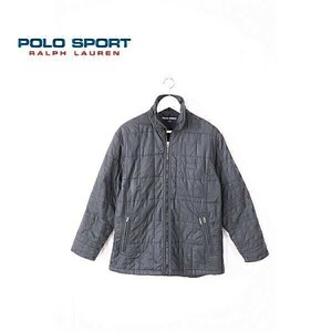 A4116/秋冬 POLO SPORT Ralph Lauren ラルフローレン 中綿 ジップアップ ブルゾン ワーク キルティング ジャケット M 黒/タイ製 メンズ