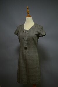 1D/春夏 IENA ウール チェック ロング デザイン ワンピース 灰色/日本製 レディース シャツ スカート