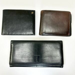 ◆メンズ財布 3点セット◆　Paul Smith ポールスミス　イヴサンローラン　AIGNER アイグナー　本革 【USED】0527A