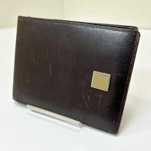 *CELINE Celine R072 folding purse * Vintage folding in half original leather change purse . less dark brown MADE IN FRANCE [USED]0523