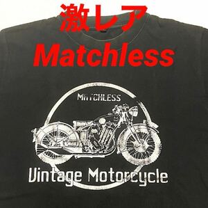 希少 マチレス 戦前車 ビンテージ Tシャツ Matchless D80? クラシックバイク 英車 イギリスのオートバイ(黒,Mサイズ)袖裾ダブルステッチ