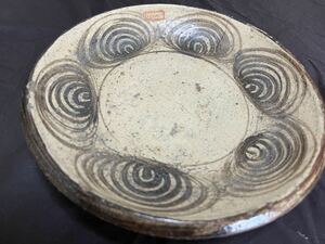  old Seto . era Seto horse. eyes plate stone plate diameter 25cm six . eyes ornament plate antique small . skill old work of art 