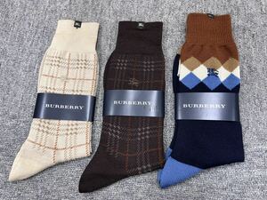 BURBERRY ソックス 25-26㎝ 3点セット バーバリー 靴下 男性 ビジネスソックス 紳士 