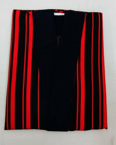 cherry*y7973od* kimono pala dice * underskirt fea* for man long kimono-like garment stripe *.. finished * red series M size *[ unused goods / poly- 