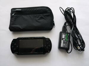 PSP-1000 SONY black adaptor, case, memory card attaching 