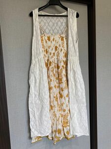 ワンピース　キャミソール　ボタニカル柄　花柄　ワンピース　ジレ　セット　夏服