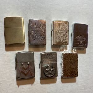 ZIPPO summarize 90 period italik. body . character gold color gimik Vintage 7 piece set 