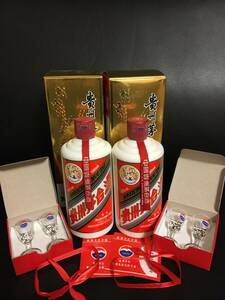 KT5)2019,2021年貴州茅台酒各1本まとめ2本 マオタイ酒 天女ラベル 500ml 53% MOUTAI KWEICHOW 中国酒 人気 古酒 未開栓