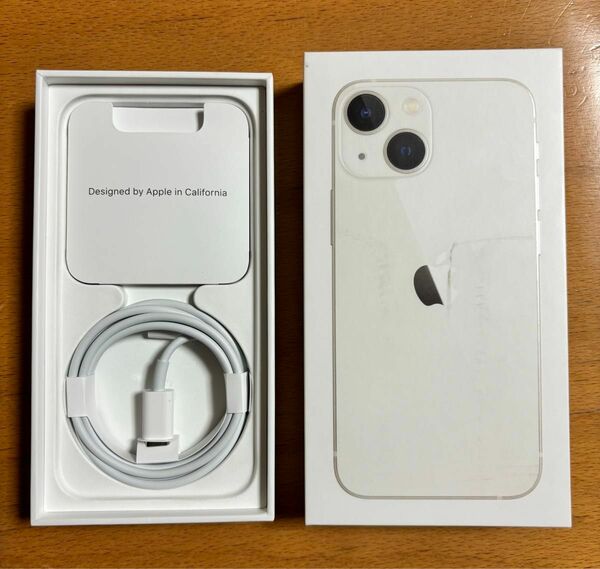 判定◯ Apple iPhone 13 mini 128GB スターライト バッテリー88% SIMロック解除 ケース　フィルム