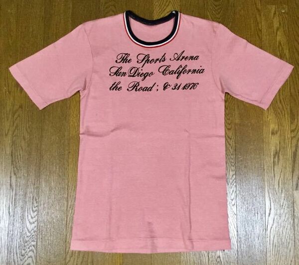 リメイク未使用 ヴィンテージ 染め 丸胴 クルーネックT Pink SIZE:M 日本製 “60’s-70’s当時物ベース” 国産染料使用