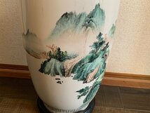 □● 花瓶 渓山蒼翠 高さ約：48.5cm 重量約：3kg 希少 (S0516)_画像5