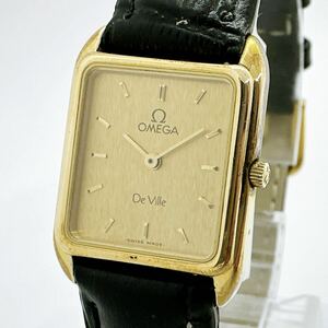 05032 オメガ OMEGA デビル DE VILLE レディース 腕時計 クォーツ 電池式 QZ ゴールドカラー 革ベルト