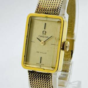 05154 オメガ OMEGA デビル DE VILLE カットガラス レディース 腕時計 手巻き ゴールドカラー アンティーク ヴィンテージ